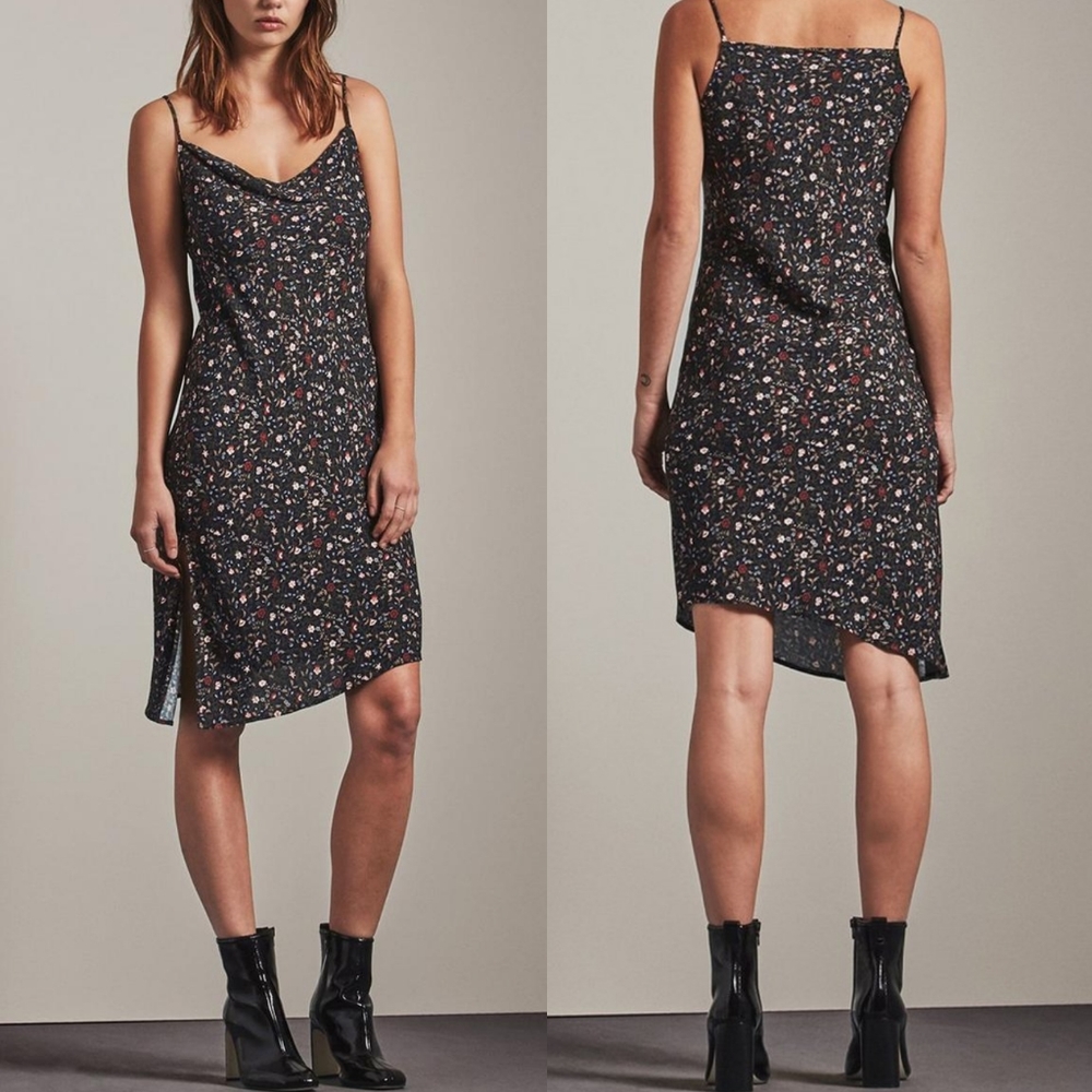 Ag Adriano Goldschmied Gia Cowl Neck Floral Midi Dress